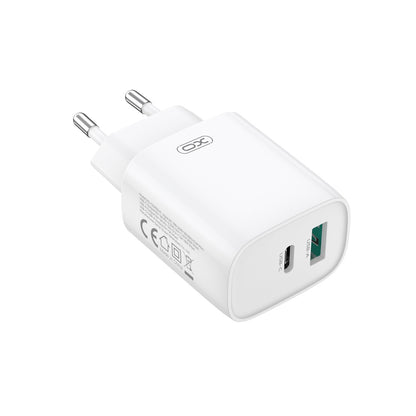 Punjač za mrežu sa USB-C kablom XO Design CE29, 20W, 3A, 1 x USB-A - 1 x USB-C, Beli