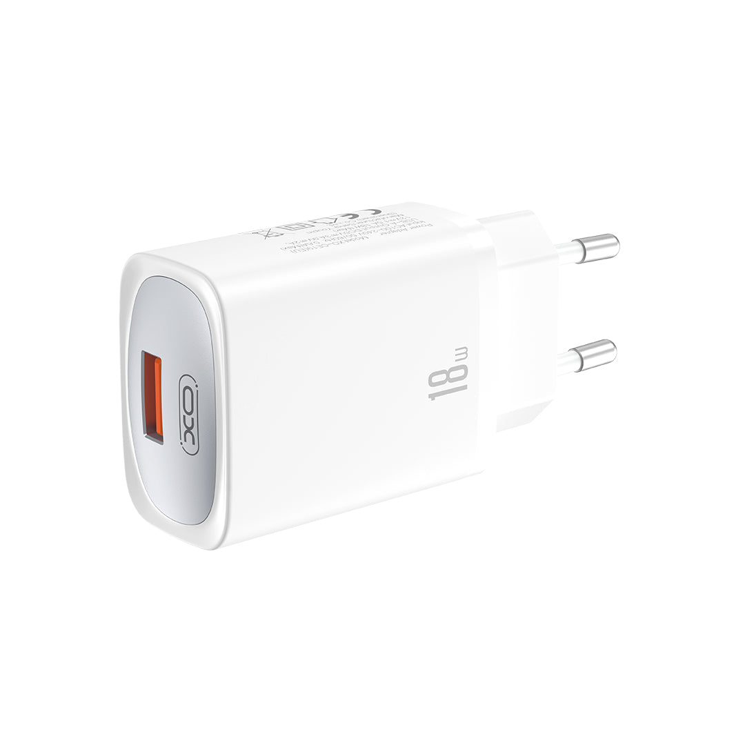 Punjač za mrežu sa USB-C kablom XO Design CE19, 18W, 3A, 1 x USB-A, Bela