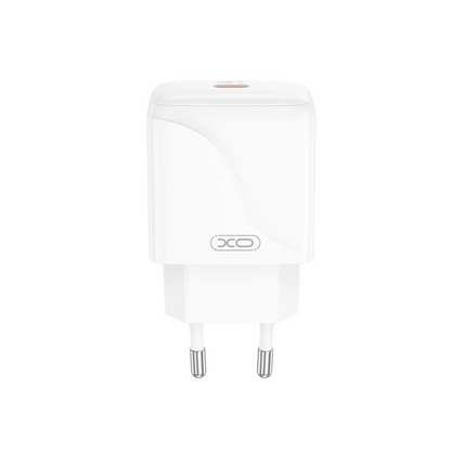 Punjač za mrežu sa USB-C kablom XO Design L141, 20W, 3A, 1 x USB-C, Bel