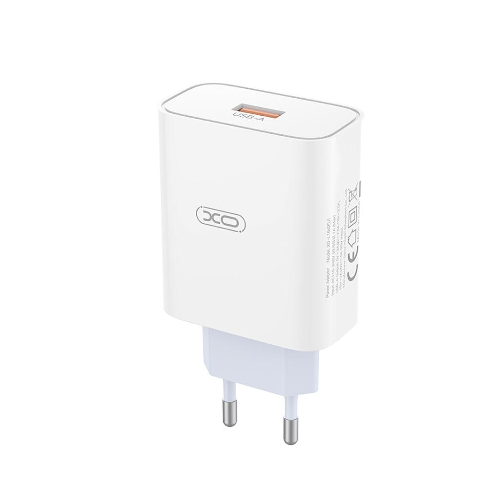 Punjač za mrežu sa USB-C kablom XO Design L164, 30W, 1 x USB-A, Bela