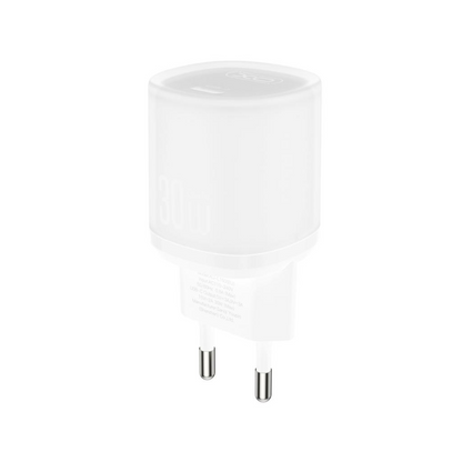 Punjač za mrežu sa USB-C kablom XO Design L150, 30W, 3A, 1 x USB-C, Bela
