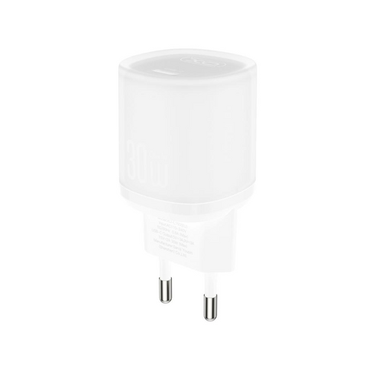 Punjač za mrežu sa USB-C kablom XO Design L150, 30W, 3A, 1 x USB-C, Bela