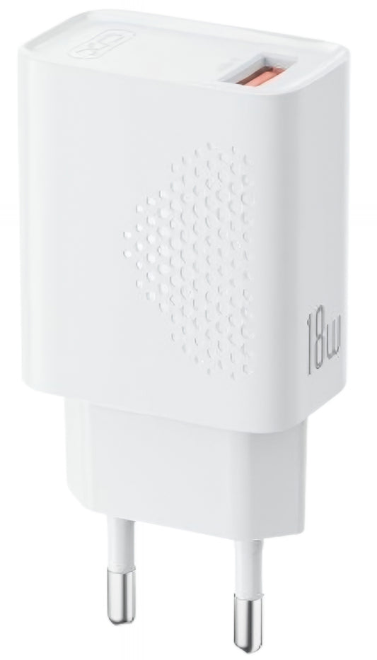 Punjač za mrežu sa microUSB kablom XO Design L159, 18W, 3A, 1 x USB-A, Bel