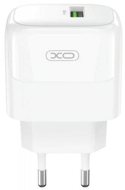 Punjač za mrežu sa microUSB kablom XO Design L135, 18W, 3A, 1 x USB-A, Bel