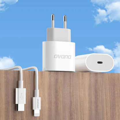 Punjač mreže sa USB-C kablom Dudao A14EUC, 20W, 3A, 1 x USB-C, Crni