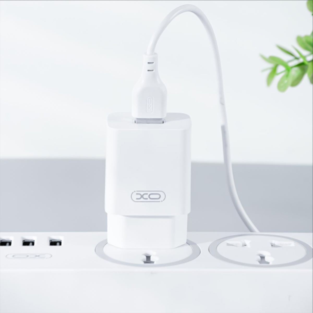 Punjač za mrežu sa USB-C kablom XO Design L99, 12W, 2.4A, 1 x USB-A, Bela