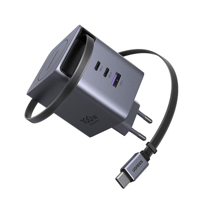 Mrežni punjač sa USB-C kablom UGREEN X616 (65828), 100W, 5A, 1 x USB-A - 3 x USB-C, Siva