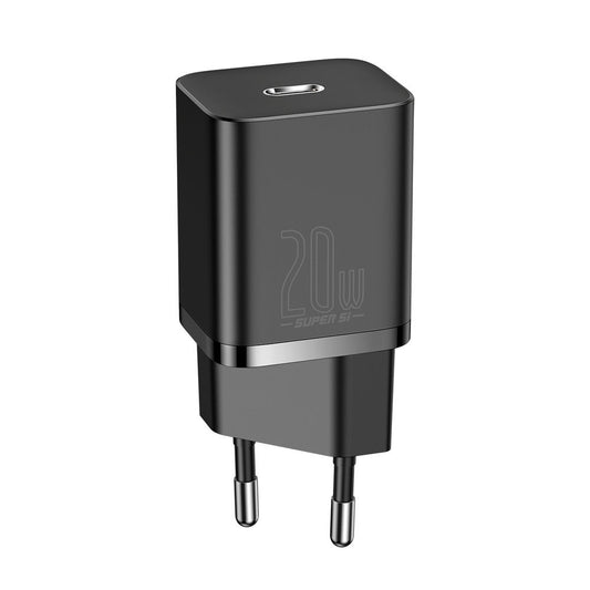 Baseus Super Si Network Charger with Lightning Cable, 20W, 3A, 1 x USB-C, Black TZCCCSUP-B01
