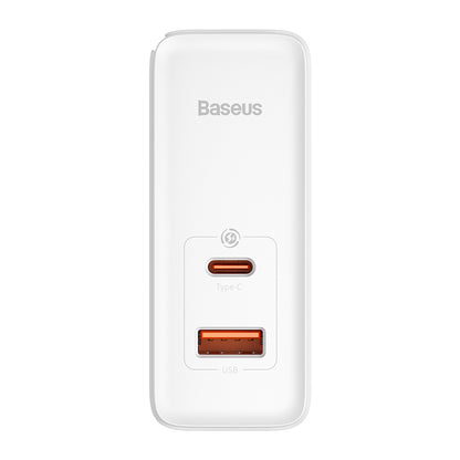 Punjač mreže sa USB-C kablom Baseus GaN5 Pro, 100W, 3A, 1 x USB-A - 1 x USB-C, Beli CCGP090202