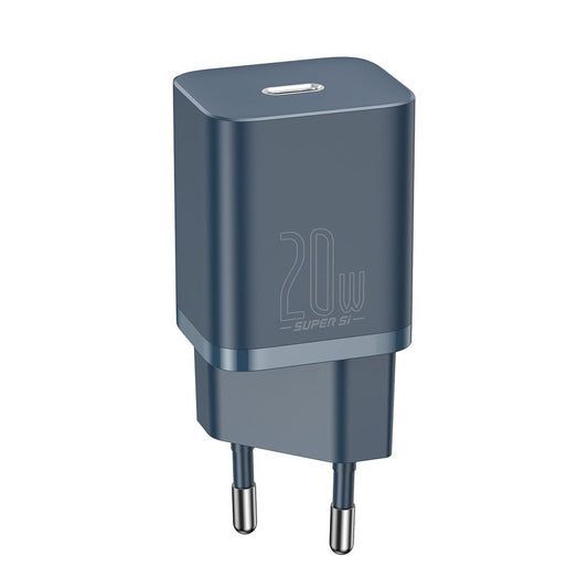 Baseus Super Si Network Charger with Lightning Cable, 20W, 3A, 1 x USB-C, Blue TZCCSUP-B03