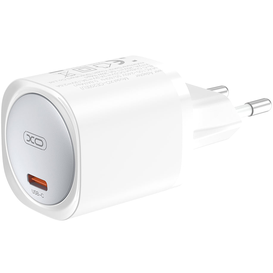 Punjač za mrežu sa USB-C kablom XO Design CE20, 30W, 3A, 1 x USB-C, Beli