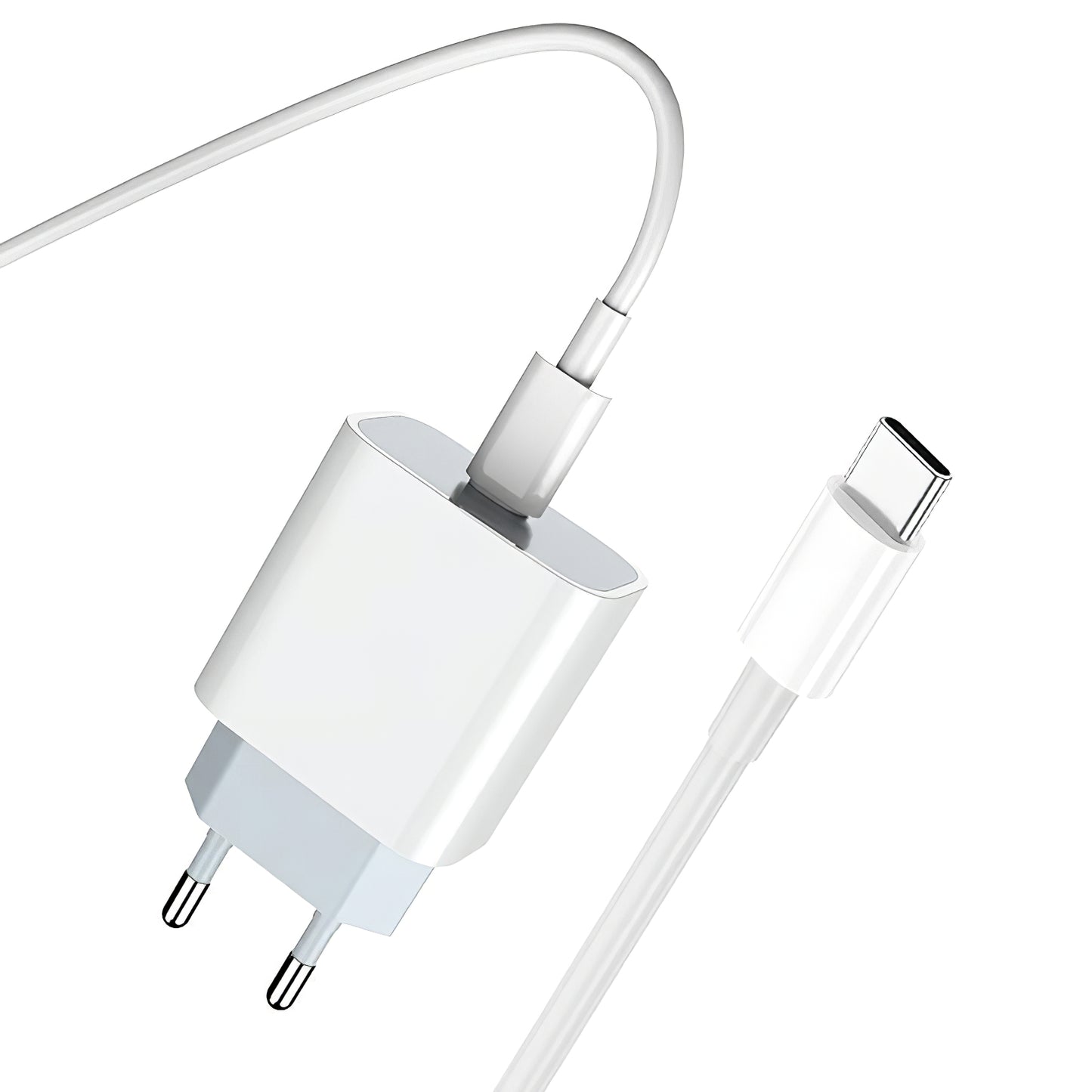 Punjač za mrežu sa USB-C kablom Prestico F8S, 20W, 3A, 1 x USB-C, Bela