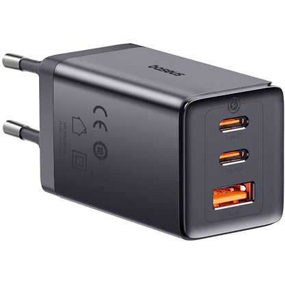 Punjač za mrežu sa USB-C kablom Baseus GaN5 Ultra, 65W, 3.25A, 1 x USB-A - 2 x USB-C, Sivi P10110812827-Z1