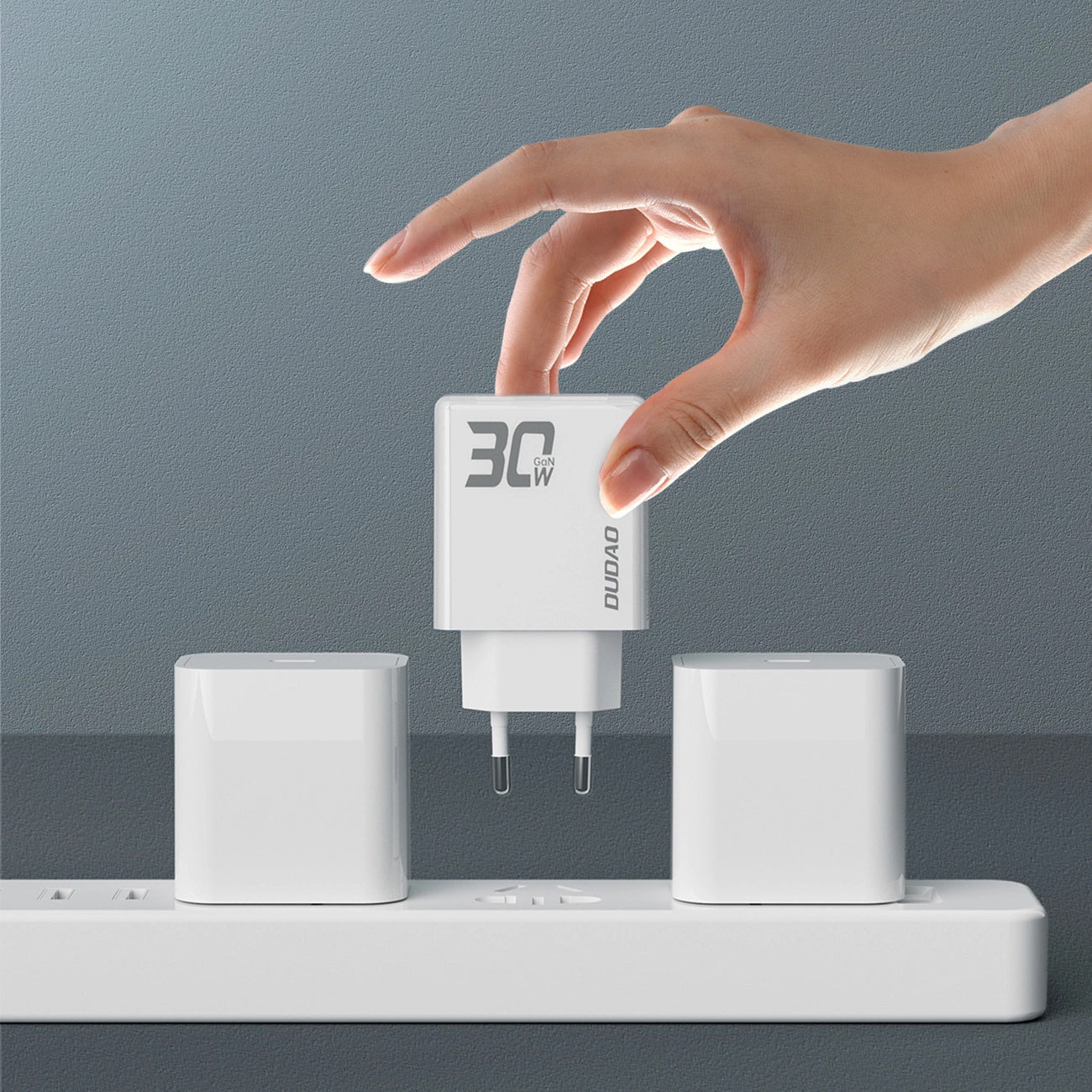 Dudao A30EUT USB-C Cable Network Charger, 30W, 3A, 1 x USB-A - 1 x USB-C, White 