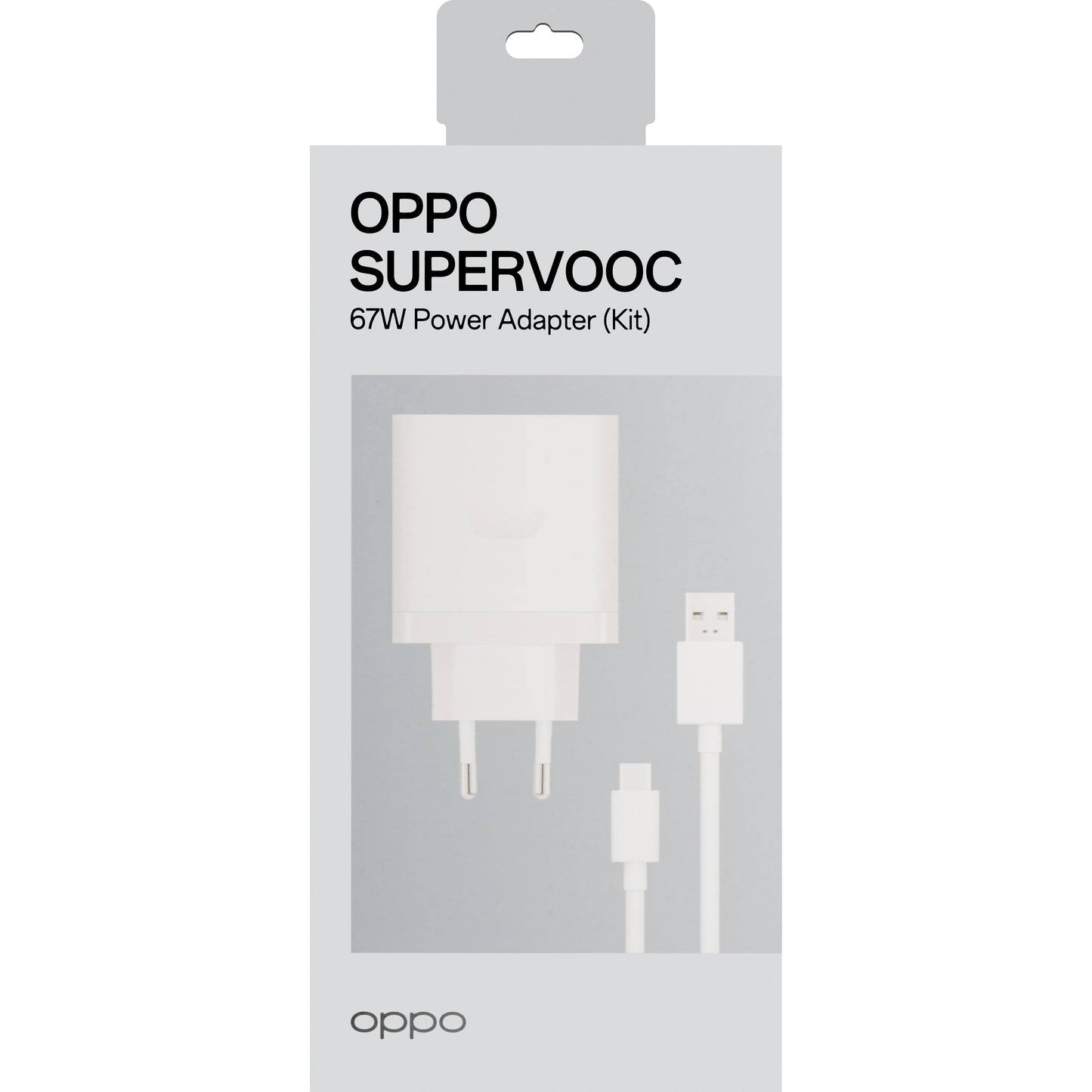 Oppo Network Charger with USB-C Cable Oppo, 67W, 6.1A, 1 x USB-A, White VCB7CAEH