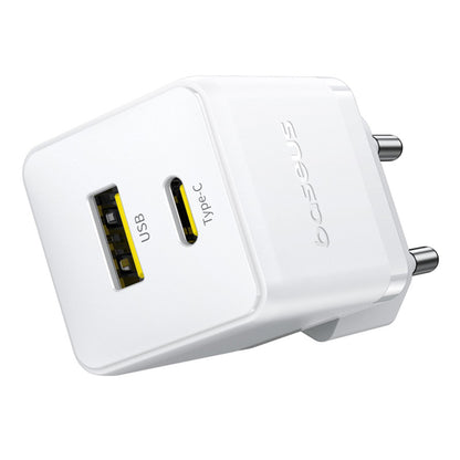 Punjač za mrežu sa USB-C kablom Baseus Palm, 20W, 3A, 1 x USB-A - 1 x USB-C, Beli P10111608213-01