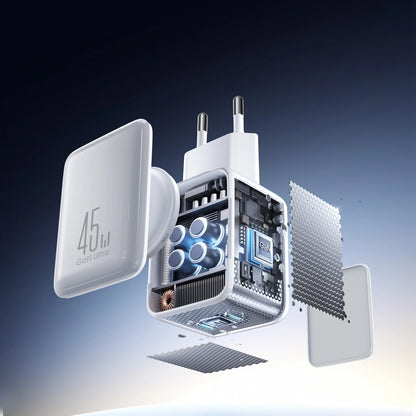 Punjač za mrežu sa USB-C kablom Joyroom JR-TCL05, 45W, 3A, 2 x USB-C, Bel