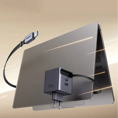 Punjač za mrežu sa USB-C kablom UGREEN X615, 65W, 3A, 1 x USB-A - 1 x USB-C, Sivi