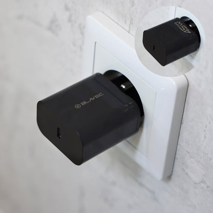 Punjač za mrežu sa USB-C kablom Blavec BC-7, 45W, 3A, 1 x USB-C, Crni
