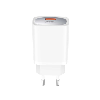 Punjač za mrežu sa USB-C kablom XO Design CE19, 18W, 3A, 1 x USB-A, Bela