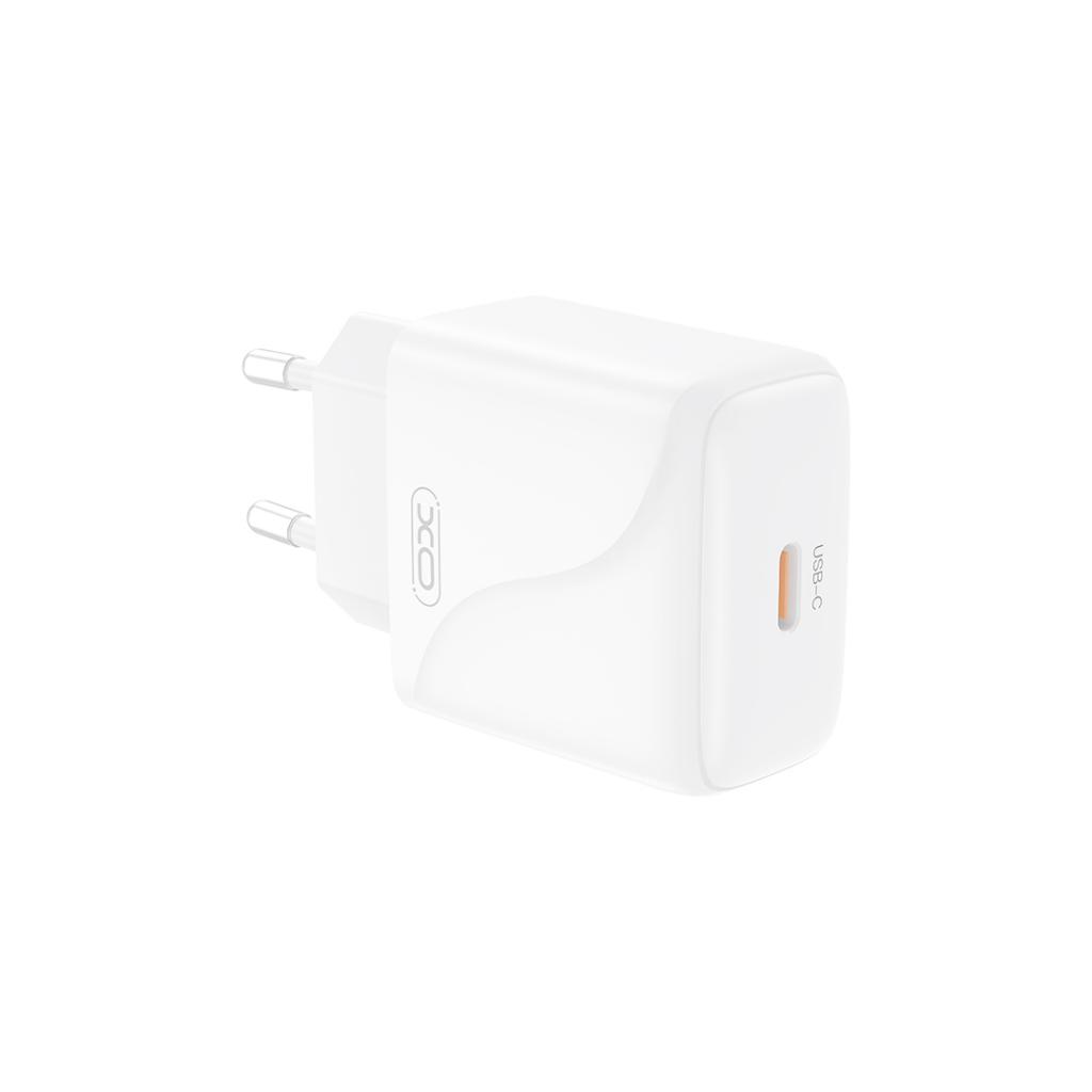 Punjač za mrežu sa USB-C kablom XO Design L141, 20W, 3A, 1 x USB-C, Bel
