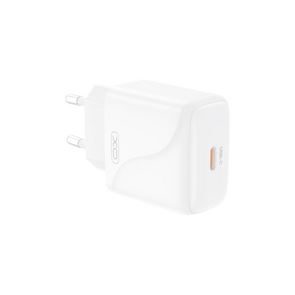 Punjač za mrežu sa USB-C kablom XO Design L141, 20W, 3A, 1 x USB-C, Bel