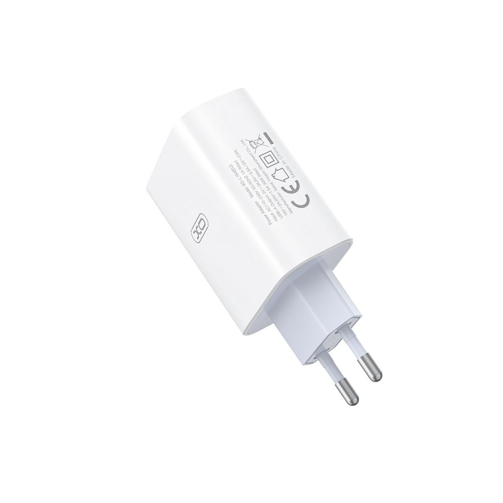 Punjač za mrežu sa USB-C kablom XO Design L164, 30W, 1 x USB-A, Bela