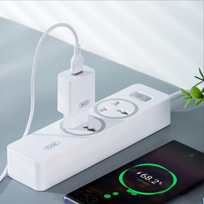 Punjač za mrežu sa USB-C kablom XO Design L99, 12W, 2.4A, 1 x USB-A, Bela
