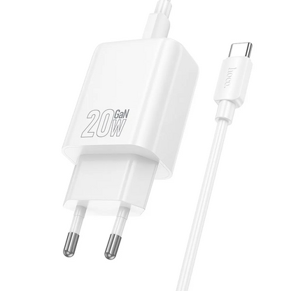 Punjač za mrežu sa Lightning kablom HOCO N60, 20W, 3A, 1 x USB-C, Bela