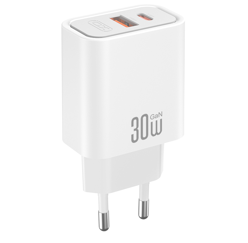 Punjač za mrežu sa USB-C kablom XO Design CE42, 30W, 3A, 1 x USB-A - 1 x USB-C, Bela