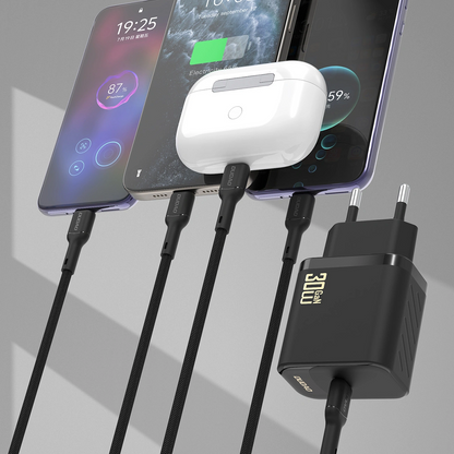 Punjač za mrežu sa USB-C kablom Dudao A27PCEU, 30W, 3A, 1 x USB-C, Crna