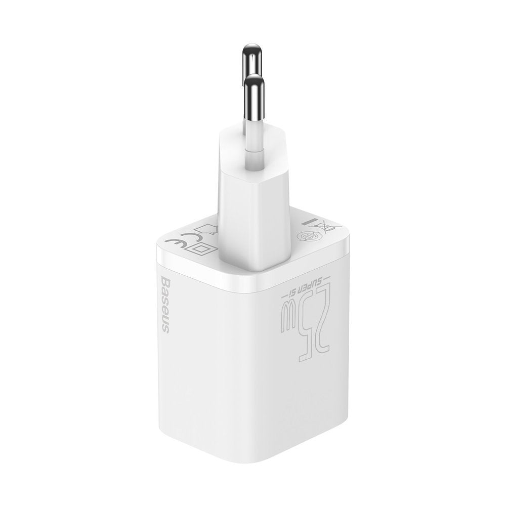 Punjač za mrežu sa USB-C kablom Baseus Super Si, 25W, 3A, 1 x USB-C, Beli TZCCSUP-L02