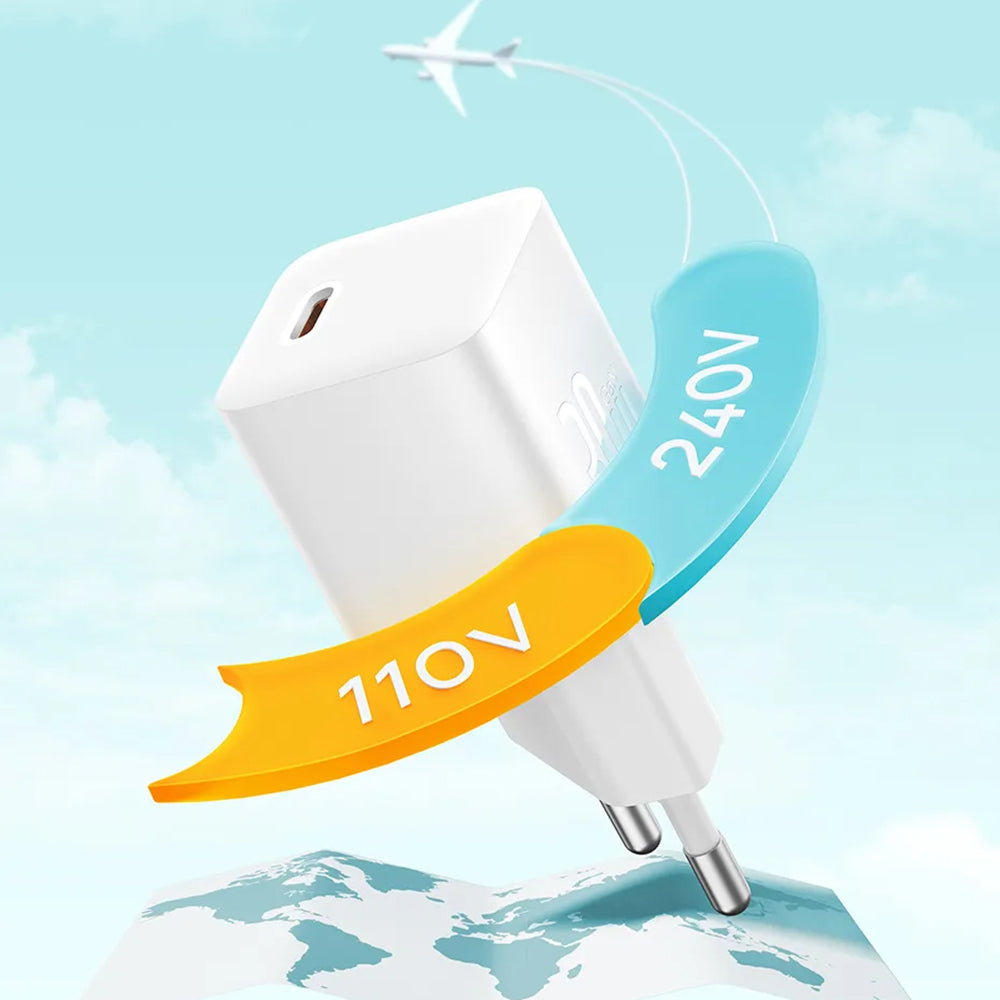 Punjač za mrežu sa USB-C kablom Baseus GaN5S, 30W, 3A, 1 x USB-C, Beli P10110902213-00