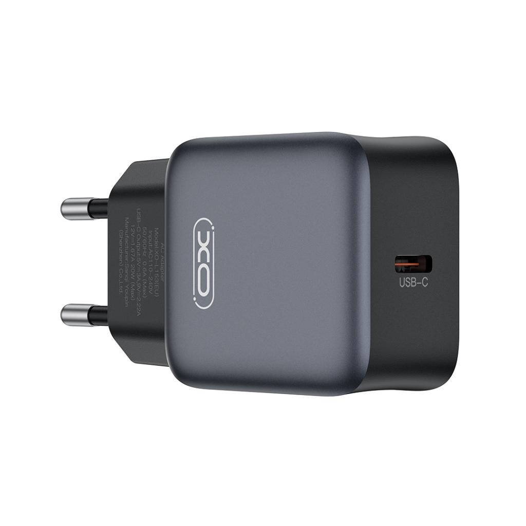 Punjač za mrežu sa Lightning kablom XO Design L155, 30W, 3A, 1 x USB-C, Crni