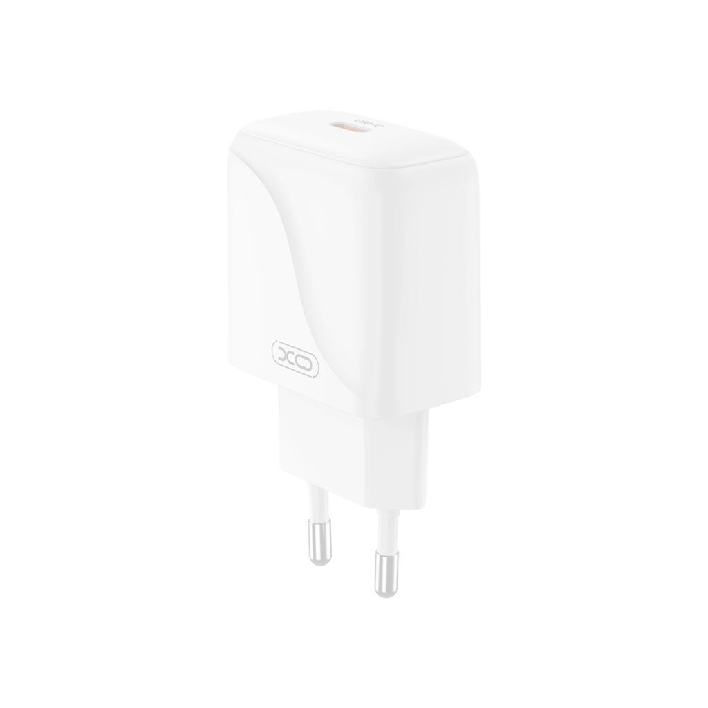 Punjač za mrežu sa USB-C kablom XO Design L141, 20W, 3A, 1 x USB-C, Bel