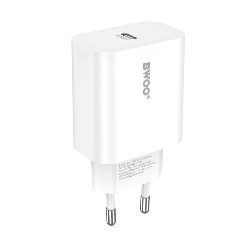 Punjač za mrežu sa Lightning kablom BWOO CDA233, 20W, 3A, 1 x USB-C, Beli