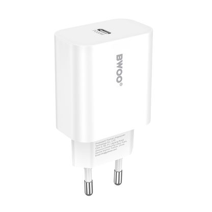Punjač za mrežu sa USB-C kablom BWOO CDA233, 20W, 3A, 1 x USB-C, Beli
