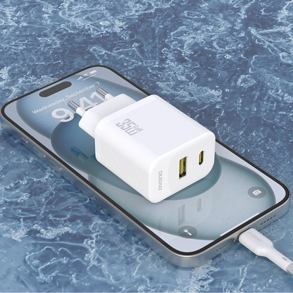 Punjač za mrežu sa USB-C kablom Dudao A27Max, 35W, 1 x USB-A - 1 x USB-C, Beli