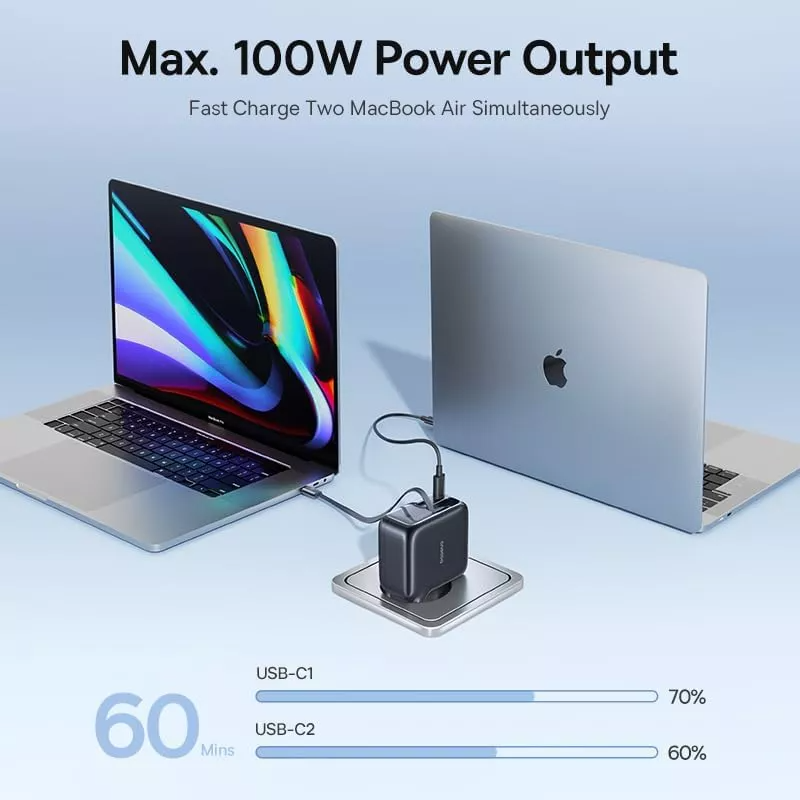 Punjač mreže sa USB-C kablom Baseus EnerCore CJ11, 100W, 1 x USB-A - 2 x USB-C, Crni E0120M00