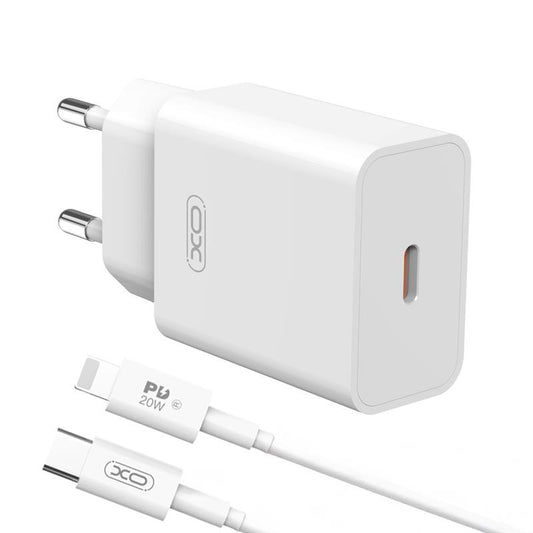 Mrežni punjač sa Lightning kablom XO Design L126, 20W, 3A, 1 x USB-C, Bela