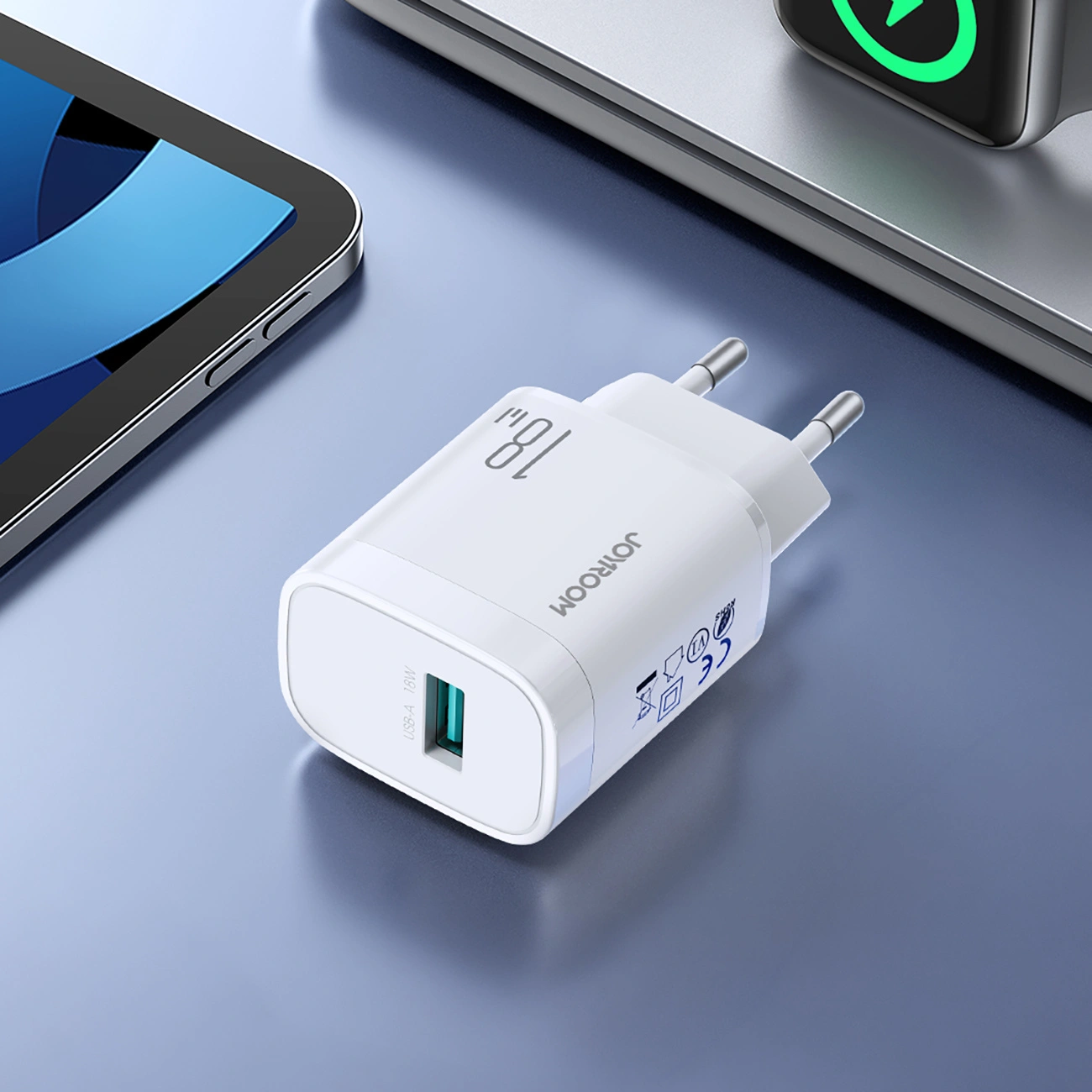 Punjač za mrežu sa USB-C kablom Joyroom JR-TF4, 18W, 3A, 1 x USB-A, Bela