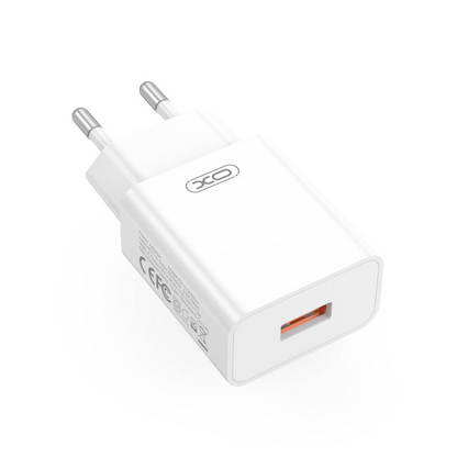 Punjač za mrežu sa microUSB kablom XO Design L127, 18W, 3A, 1 x USB-A, Bela