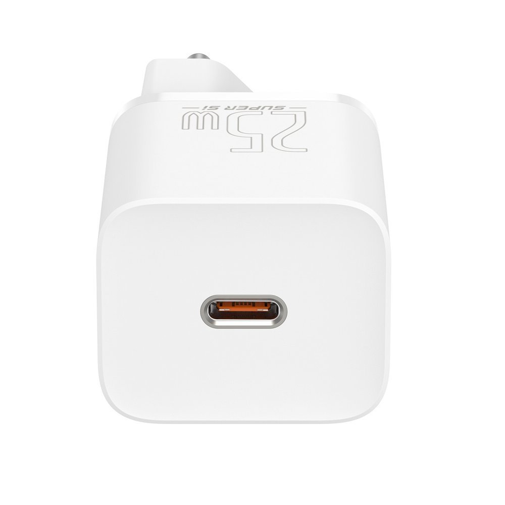 Punjač za mrežu sa USB-C kablom Baseus Super Si, 25W, 3A, 1 x USB-C, Beli TZCCSUP-L02