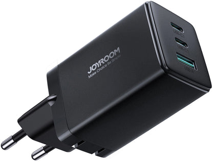 Punjač mreže sa USB-C kablom Joyroom TCG01, 65W, 3.25A, 1 x USB-A - 2 x USB-C, Crni