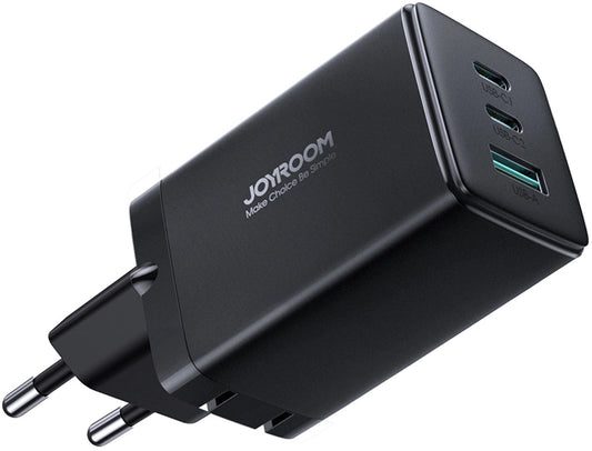 Punjač mreže sa USB-C kablom Joyroom TCG01, 65W, 3.25A, 1 x USB-A - 2 x USB-C, Crni