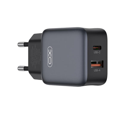 Punjač za mrežu sa USB-C kablom XO Design L156, 30W, 3A, 1 x USB-A - 1 x USB-C, Crni