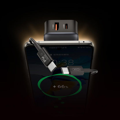 Punjač za mrežu sa USB-C kablom XO Design L154, 20W, 3A, 1 x USB-A - 1 x USB-C, Crni