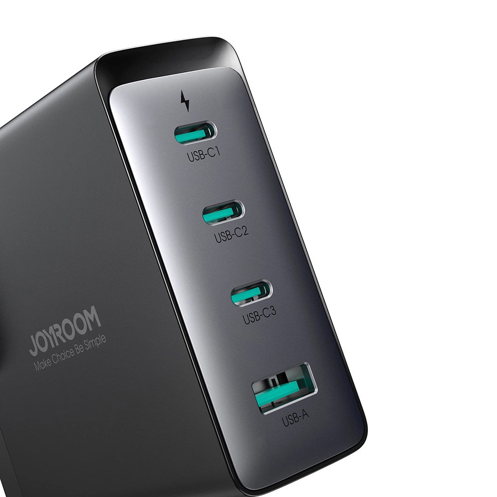 Punjač za mrežu sa USB-C kablom Joyroom JR-TCG05UK, 140W, 5A, 1 x USB-A - 3 x USB-C, UK, Crni