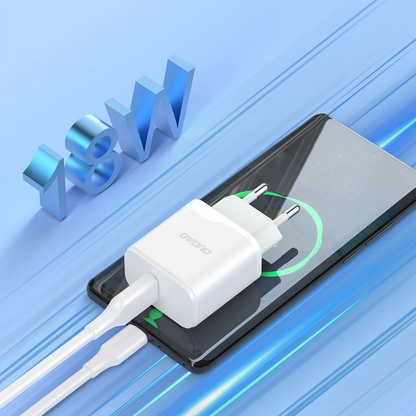 Punjač za mrežu sa USB-C kablom Dudao A20EU, 18W, 3A, 1 x USB-A, Bel