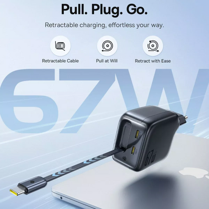 Punjač mreže sa USB-C kablom Baseus EnerCore CJ11, 67W, 3.35A, 2 x USB-C, Crni E0121E00